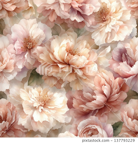 watercolor seamless pattern with roses 137793229