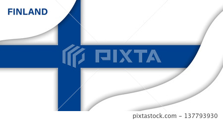 Paper cut flag of Finland, 6 December independence day national holiday vector papercut banner. Finland flag with blue Nordic cross on white background. Papercut Finnish national patriotic symbol 137793930