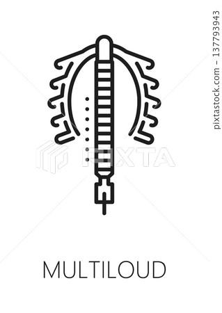 Multiloud contraception method line icon or sign. Pregnancy prevention outline vector sign, contraception symbol. Birth control method pictogram or icon with multiloud intrauterine coil device 137793943