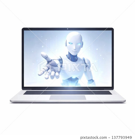 人工智慧透過電腦提供支援的概念圖。 137793949