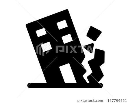 Earthquake icon 2 - Simple - Black 137794331