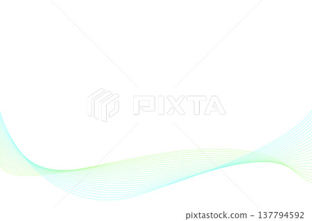 清新綠色和淺藍色的簡約曲線波浪背景。 清新綠色和淺藍色的簡約曲線波浪背景。 137794592