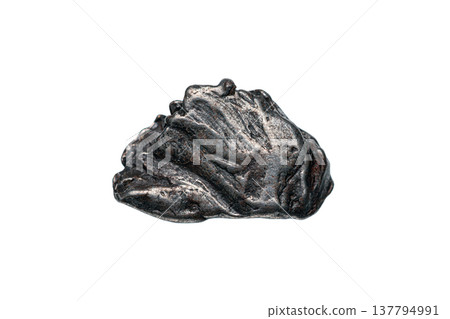 Closeup iron meteorite on white background Closeup iron meteorite on white background 137794991