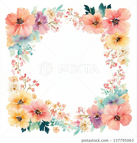 watercolor painting of chrysanthemum flowers 137795063