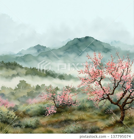watercolor painting of chrysanthemum flowers watercolor painting of chrysanthemum flowers 137795074