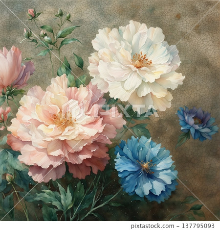 watercolor painting of chrysanthemum flowers watercolor painting of chrysanthemum flowers 137795093
