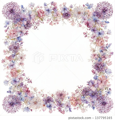 watercolor painting of leaf and flowers, seamless watercolor painting of leaf and flowers, seamless 137795165