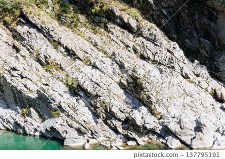 Oboke and Koboke gorges and the Yoshino River in spring Oboke and Koboke gorges and the Yoshino River in spring 137795191