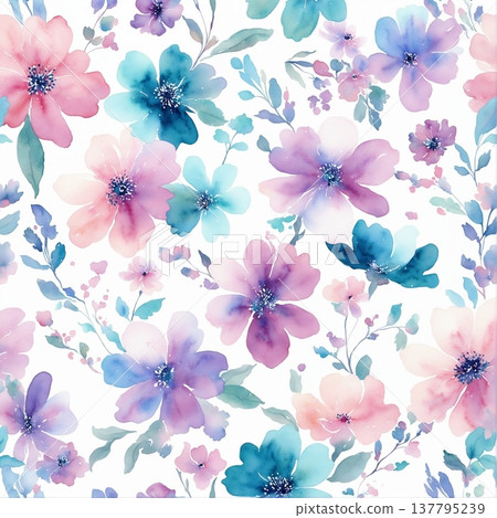 floral frame with white daisies 137795239