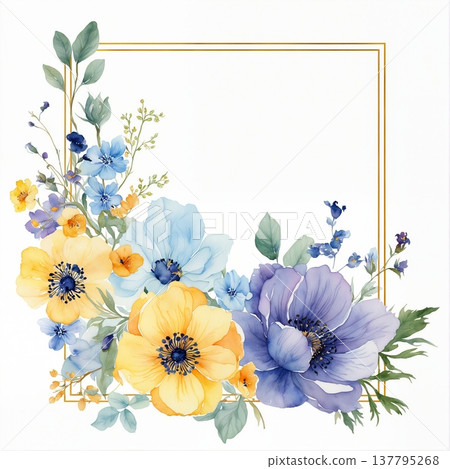 watercolor seamless pattern with wild flowers 137795268
