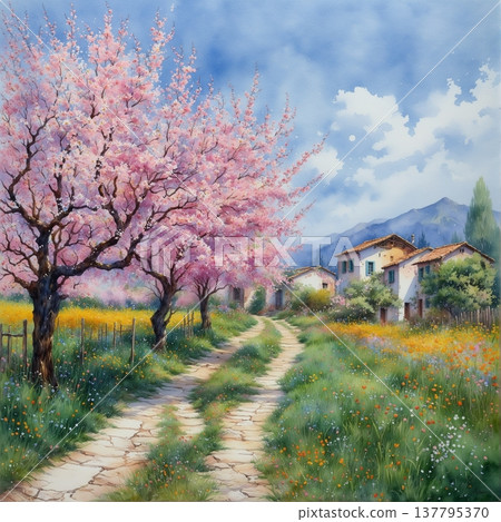 background with fir trees 137795370