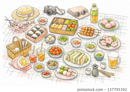 賞櫻氛圍 | 野餐毯 137795392