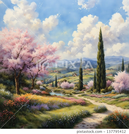 background with fir trees background with fir trees 137795412