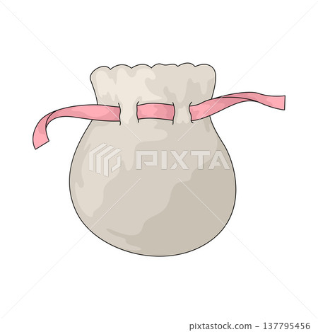 Illustration of Drawstring Bag Illustration of Drawstring Bag 137795456