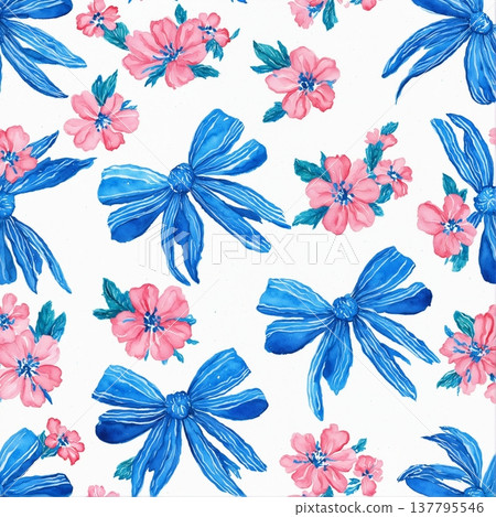 seamless pattern with gardening tools 137795546