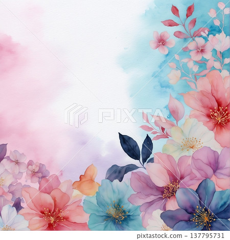 floral pattern with roses and wildflowers floral pattern with roses and wildflowers 137795731