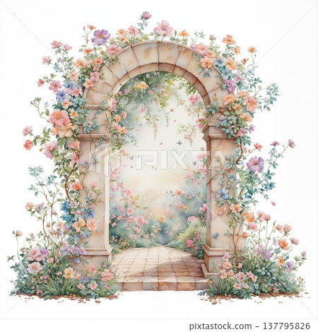 watercolor painting of leaf and flowers on wood watercolor painting of leaf and flowers on wood 137795826