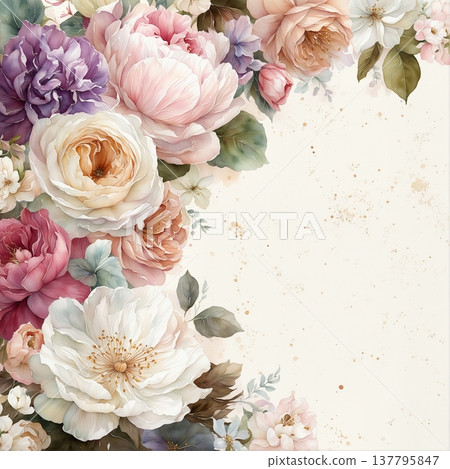 watercolor painting of leaf and flowers on wood watercolor painting of leaf and flowers on wood 137795847
