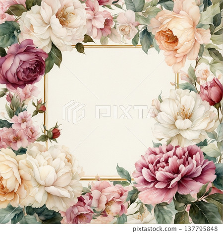watercolor painting of leaf and flowers on wood watercolor painting of leaf and flowers on wood 137795848