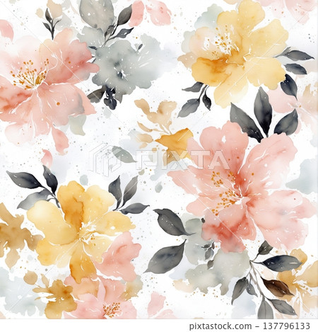 seamless pattern with flowers watercolor seamless pattern with flowers watercolor 137796133