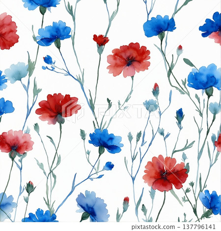 seamless pattern with flowers watercolor seamless pattern with flowers watercolor 137796141