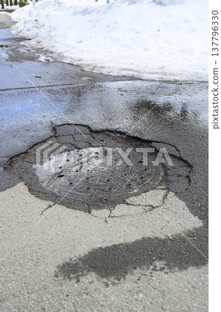 collapsed manhole 137796330