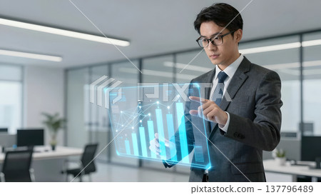 商業全像介面和男性 137796489