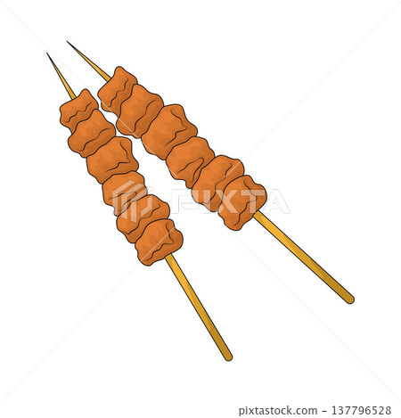 Illustration of Chicken Skewers Illustration of Chicken Skewers 137796528