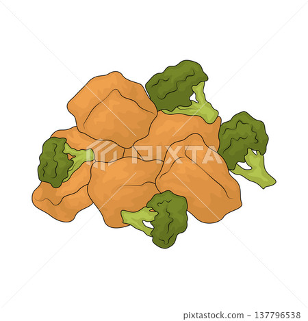 Illustration of Chicken and Broccoli Illustration of Chicken and Broccoli 137796538