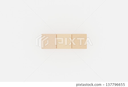 Background material: 3 building blocks, white background. 137796655