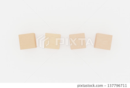 Background material: Building blocks (4 pieces) - White background 137796711