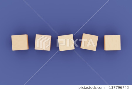 背景材質:5個積木,深藍色。 背景材質:5個積木,深藍色。 137796743