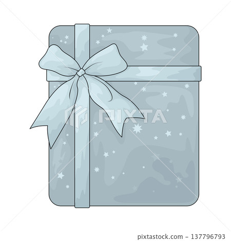 Illustration of Gift with ribbon Illustration of Gift with ribbon 137796793