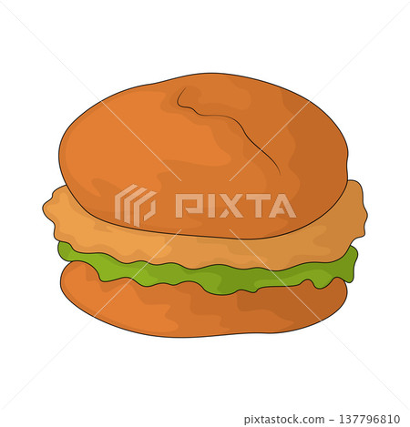 Illustration of Chicken Burger 137796810