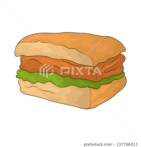 Illustration of Chicken Sandwich Illustration of Chicken Sandwich 137796811