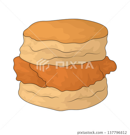 Illustration of Chicken and Biscuits Illustration of Chicken and Biscuits 137796812