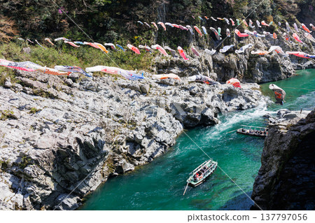Carp streamers and the spring scenery of Oboke and Koboke Carp streamers and the spring scenery of Oboke and Koboke 137797056