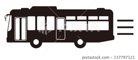 Silhouette of a moving bus Silhouette of a moving bus 137797121