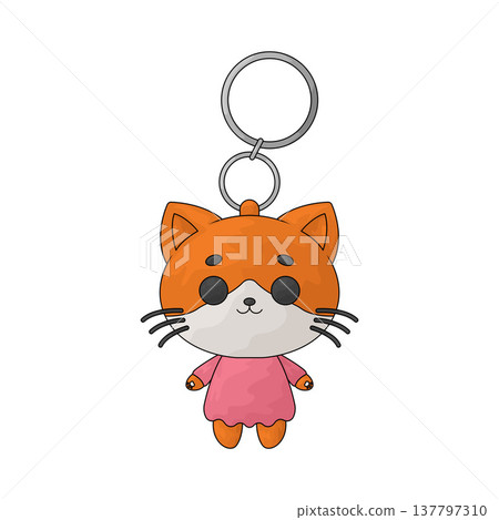 Illustration of Cat Keychain 137797310