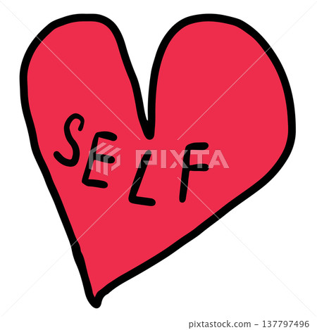 Hand drawn self love red heart for women empowerment, feminist, tattoo, fabric print, decorations, icon, Valentine's Day, social media, card, sign, symbol, fabric print, pin, girl power, text, message Hand drawn self love red heart for women empowerment, feminist, tattoo, fabric print, decorations, icon, Valentine's Day, social media, card, sign, symbol, fabric print, pin, girl power, text, message 137797496