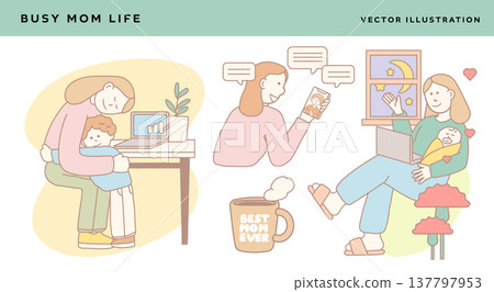 Busy working mom and single mom daily life Busy working mom and single mom daily life 137797953