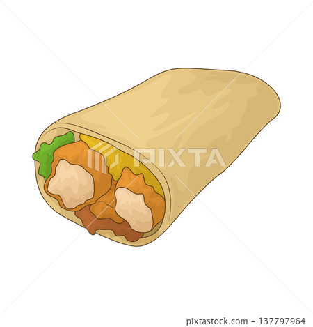 Illustration of Shawarma Wrap 137797964