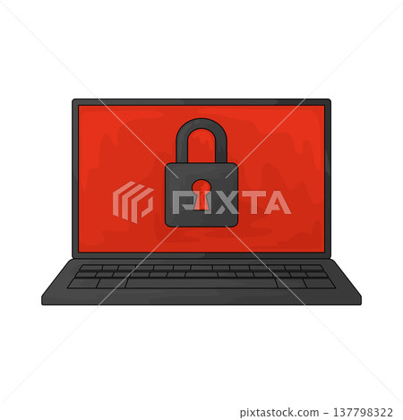 Illustration of laptop lock Illustration of laptop lock 137798322