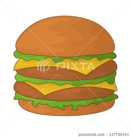 Illustration of Double Burger Illustration of Double Burger 137798343