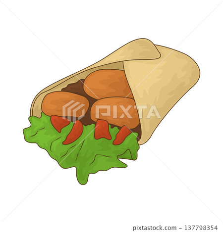 Illustration of Falafel Wrap 137798354
