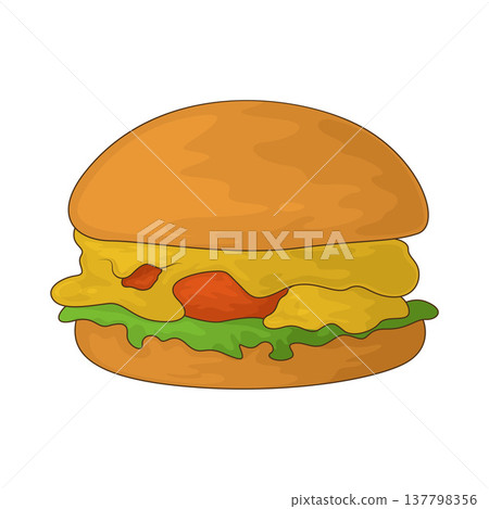 Illustration of Cheeseburger 137798356