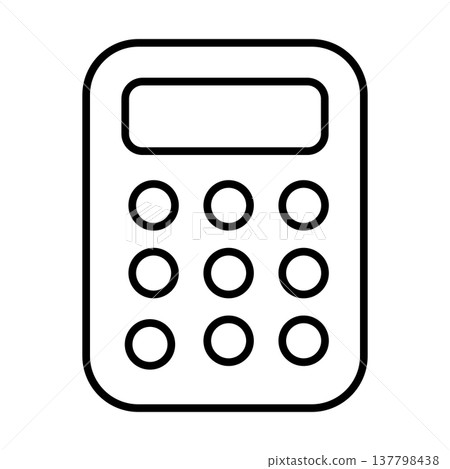 Simple icon illustration (line drawing) of a calculator/computer 002 Simple icon illustration (line drawing) of a calculator/computer 002 137798438