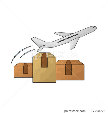 Illustration of cargo airplane Illustration of cargo airplane 137798725