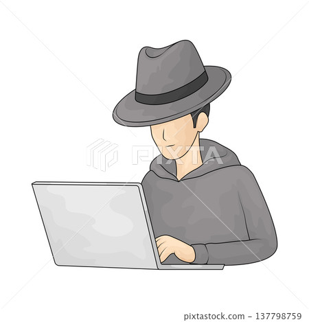 Illustration of black hat hacker Illustration of black hat hacker 137798759