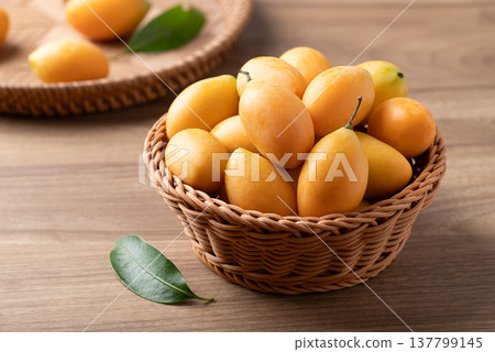 Fresh Marian plum (Mayongchid), Thai tropical fruit in summer season 137799145
